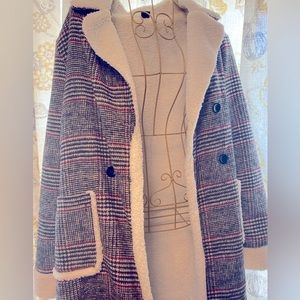 Shein doublebreasted plaid coat, size Medium